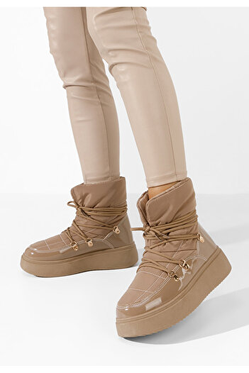 B T Shoes Γυναικείες Μπότες Χιονιού Denyela Χακι