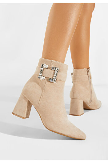 B T Shoes Γυναικεία Μποτίνια μπεζ Lievine