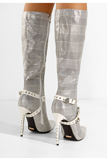 B T Shoes Cizme cu toc subtire Fereira gri