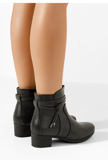B T Shoes Caserta grey low heel ankle boots