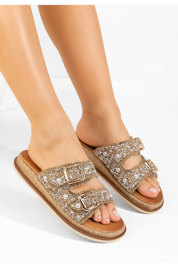 B T Shoes Παντόφλεσ χωρις τακούνι Shellona χρυσο