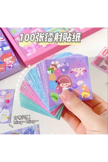 STOREMAX Snshop Momojan Fashion Themed 100 Sheets 4-Compartment Sticker Set • Bullet Journal 467437