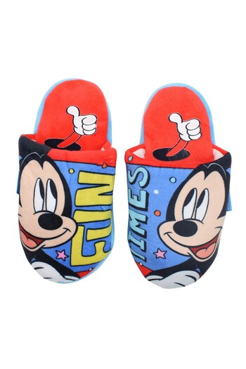 Mickey Mouse Boys' slippers, plush, multicolor, non-slip sole, size 32-33, Times, Mickey Mouse