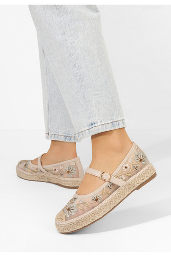 B T Shoes Béžové dámské espadrilky Meaghan