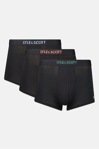 Lyle & Scott Men 3 Pack Brand Logo Trunks, Multicolor