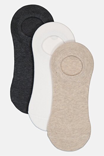 Rocawear Men 3 Pairs Heather Round Invisible Sock, Multicolor