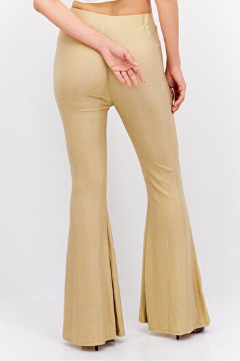 Ei8th Hour Women Metallic Wide Leg Pants, Gold