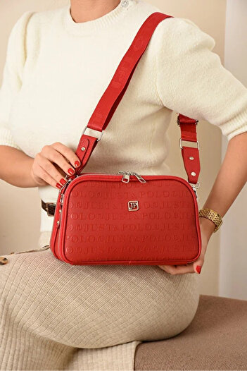 Just Polo Women's Embossed Patterned Luxury Shoulder Bag Shoulder Bag