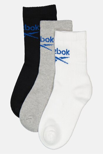 Reebok Men 3 Pairs Brand Logo High Crew Sock, Multicolor