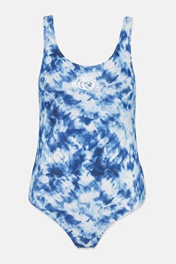 Piping Hot Kids Girl Racer Back One Piece, Blue Combo