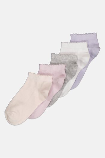 London Fog Toddlers Girl 5 Pairs Ankle Socks, Multicolor