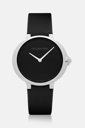 Calvin Klein Women 25000049 Leather Strap Analog Watch 33mm, Black