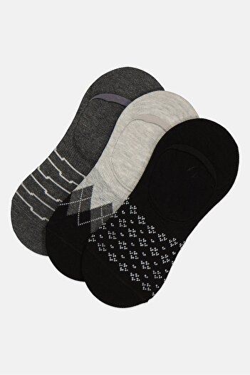 Tapout Men 3 Pairs Stripe Invisible Socks, Multicolor