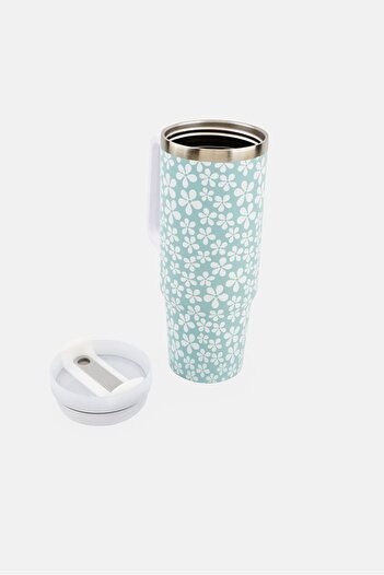 LUCKY BRAND Floral Stainless Steel Vacuum Insulated Tumbler With Straw 946 ml, Multicolor
