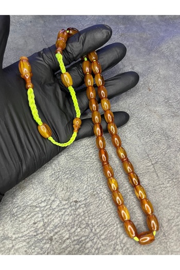 Mos Tespih High-End Moire Crimping Amber Prayer Beads with System