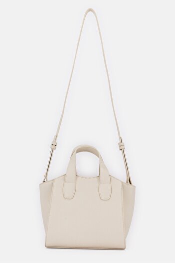 Cavalli Class Women Leather Hardware Logo Satchels, Beige