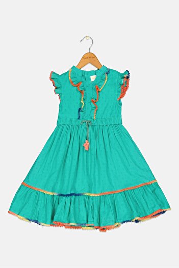 Miss Toddlers Girl Textured Dress, Multicolor