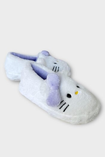 Liger Winter Women's Hellokitty Figured Anti-Slip Sole Home Shoes Slippers White - Lila