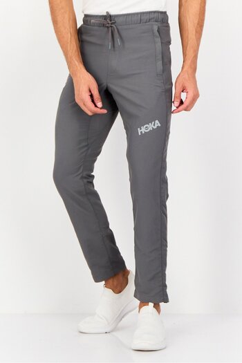 hoka Men Sportswear Fit Brand Logo Outdoor Track Pants, Grey