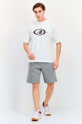 New Balance Men Oversized Fit Short Sleeve Outdoor T-Shirt, Off White