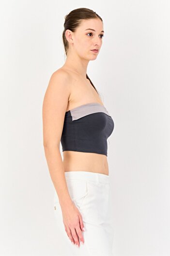Don't Call Me Jennyfer Women Straight Across Sleeveless Plain Top, Dark Grey