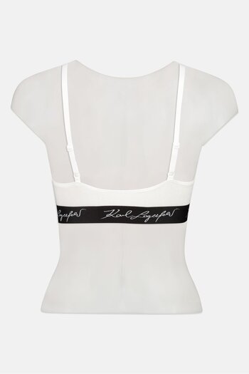 Karl Lagerfeld Women Brand Logo Non Padded Bra, White