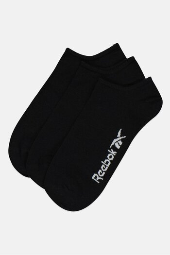 Reebok Men 3 Pairs Brand Logo Low Cut Socks, Black