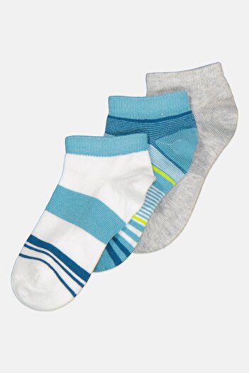 London Fog Kids Boy 3 Pairs Stripe Ankle Socks, Multicolor