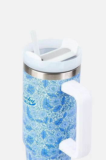 LUCKY BRAND Floral Stainless Steel Vacuum Insulated Tumbler With Straw 946 ml, Multicolor