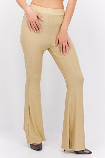 Ei8th Hour Women Metallic Wide Leg Pants, Gold