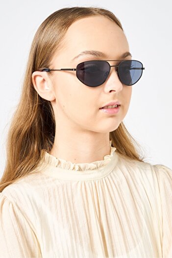 Dkny Women DK117S-5715-070 Aviator Sunglasses, Black