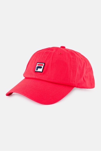 FILA Men Adjustable Buckle Embroidered Logo Cap, Red