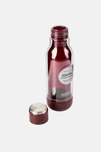 Asobu Double Wall Durable Glass Bottle 500 ml, Burgundy