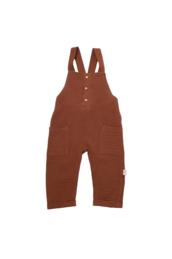 BabyCosy Summer Romper with Pockets, BabyCosy, 100% Cotton, Terracotta (Size: 9-12 months)