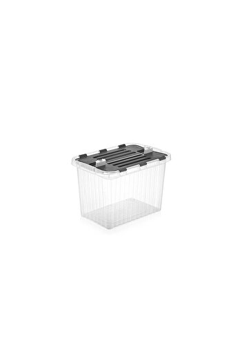 OEM Storage Box 50L with Built-in Lid, Transparent Plastic