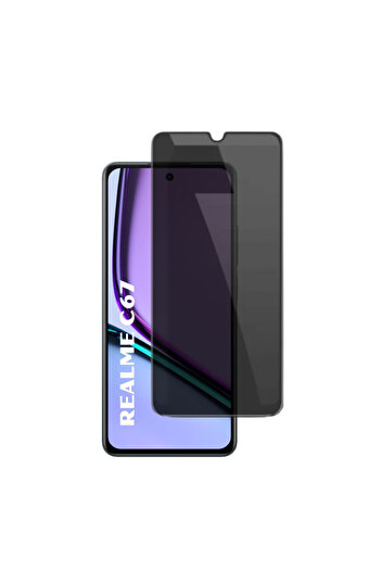 realme Privacy glass film compatible with C67 - Full Glue