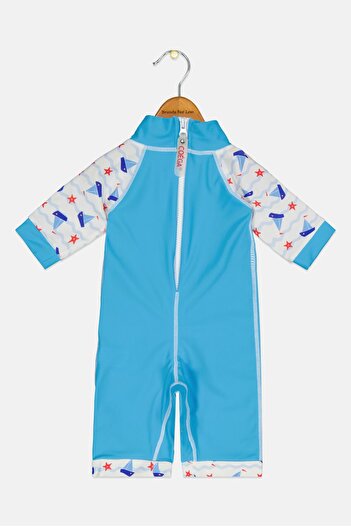 Coega Sunwear Toddlers Boy Graphic Print Short Sleeves One Piece Swimsuit, Blue