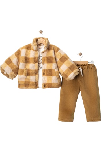 Buqete Plush Coat and Pants 3-Piece Men's Suit