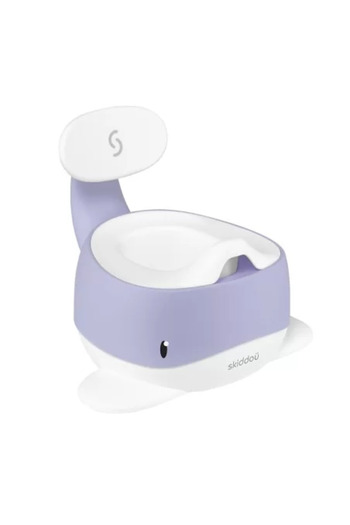 JollyMag Children's Potty, Pottili, Skiddou, Whale Shape, with Lid, Lavender Bloom