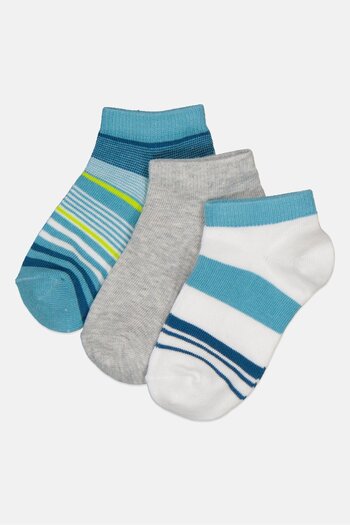 London Fog Toddlers Boys 3 Pairs Stripe Ankle Socks, Multicolor