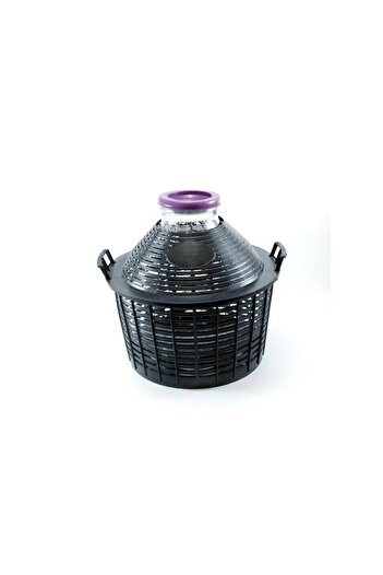 Gimihome Damigeana sticla 34 L, cu gura larga si cos de plastic si capac de protectie