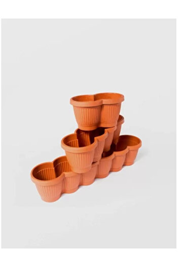 sterk Zahradní květináč Bella s tácem, STERK, 25 x 15 x 15 cm, hnědý plast