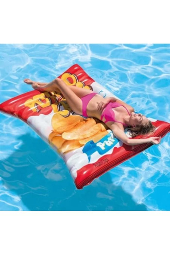 Intex Inflatable Pool Mattress, 58776 Potato Chips, Multicolor