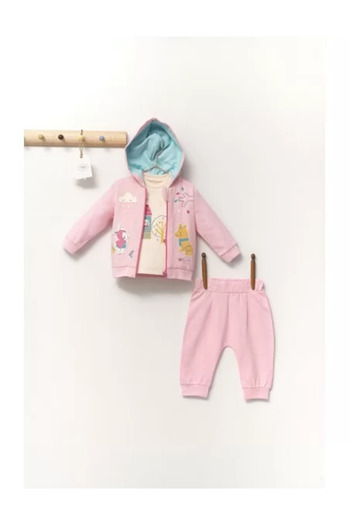 Tongs Baby Set de 3 piese de trening Scufita rosie pentru bebelusi