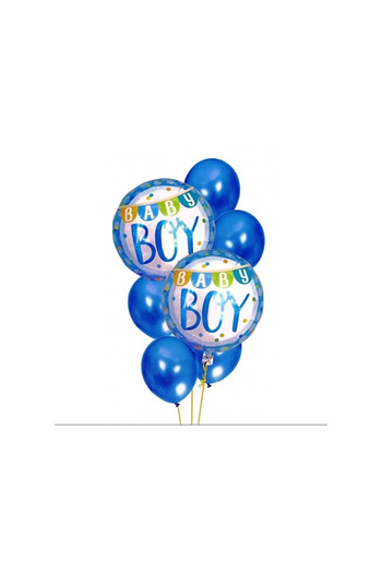 Avex Set 7 Pieces Balloons for Boy's Birthday, Blue Color, 30-46 cm