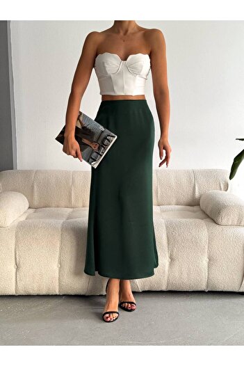 Bleu Petite Imported Satin Fabric Fish Shape Women's Skirt