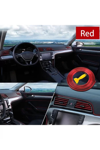 Avex Banda dekor interiér crom TUNING, 5 m, ROSU