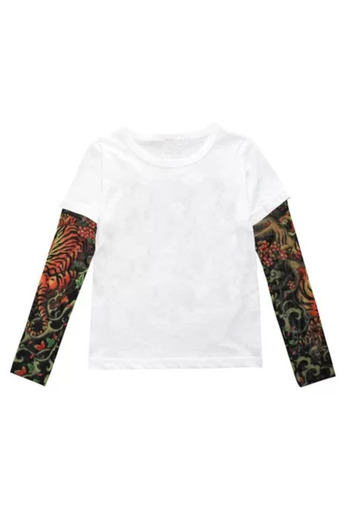 drool White children's t-shirt with tattoo