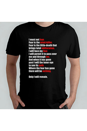 Pixxa Dune - Litany Against Fear Unisex 100% Cotton Crew Neck T-Shirt