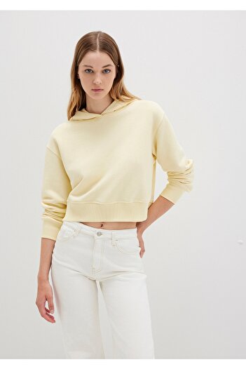 Mavi Hooded Boxy Fit Yellow Sweatshirt